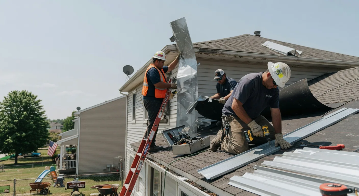 Storm Damage Metal Roof Repair in Hopwood, PA